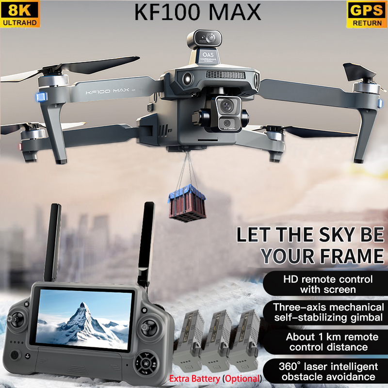 Drone Controller Screen - KF100 MAX GPSドローン 4Kカメラ 3軸ジンバル WIFI障害物回避