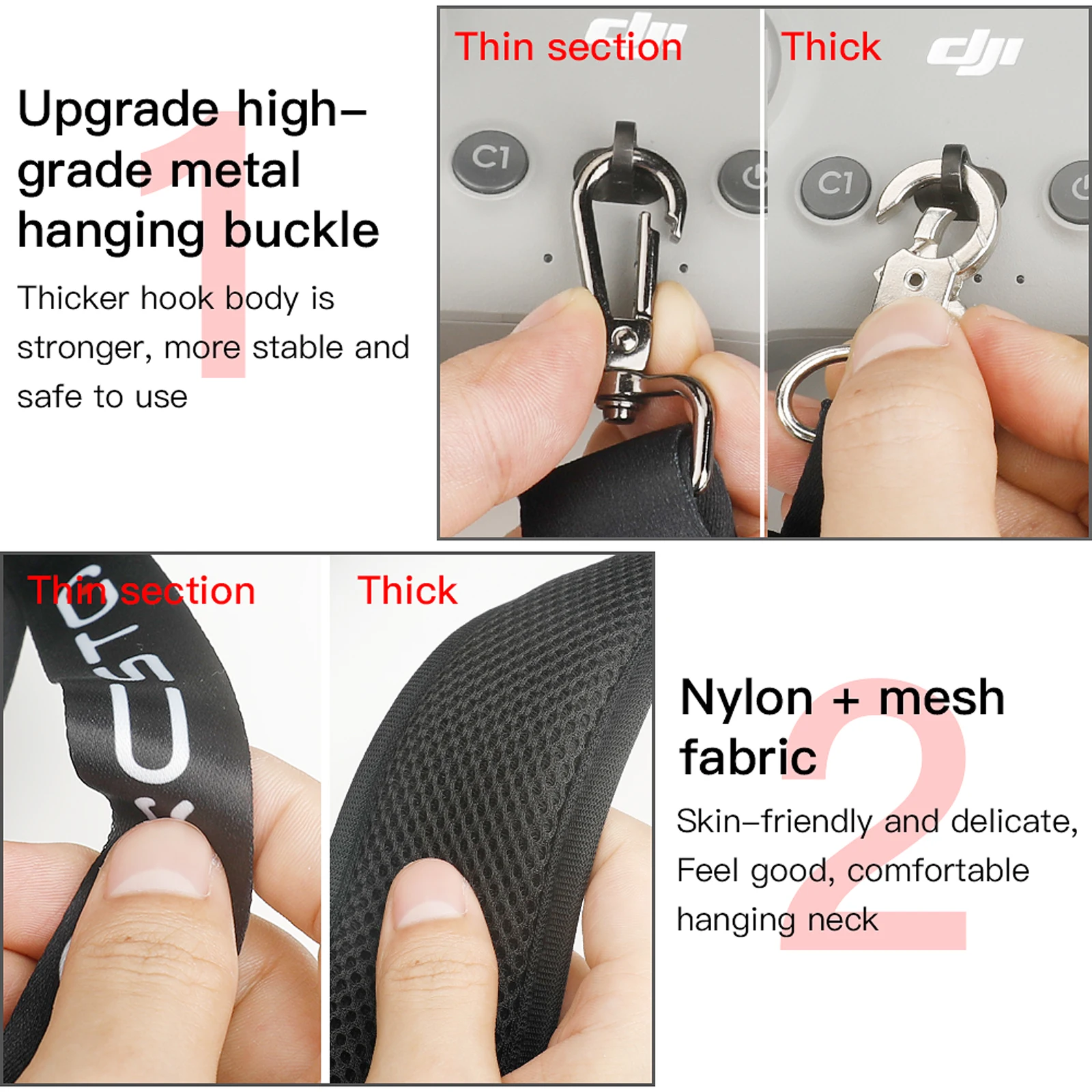 DJI アバタドローンストラップネックストラップバックルロー - Drone Remote Controller Lanyard のレビューと価格
