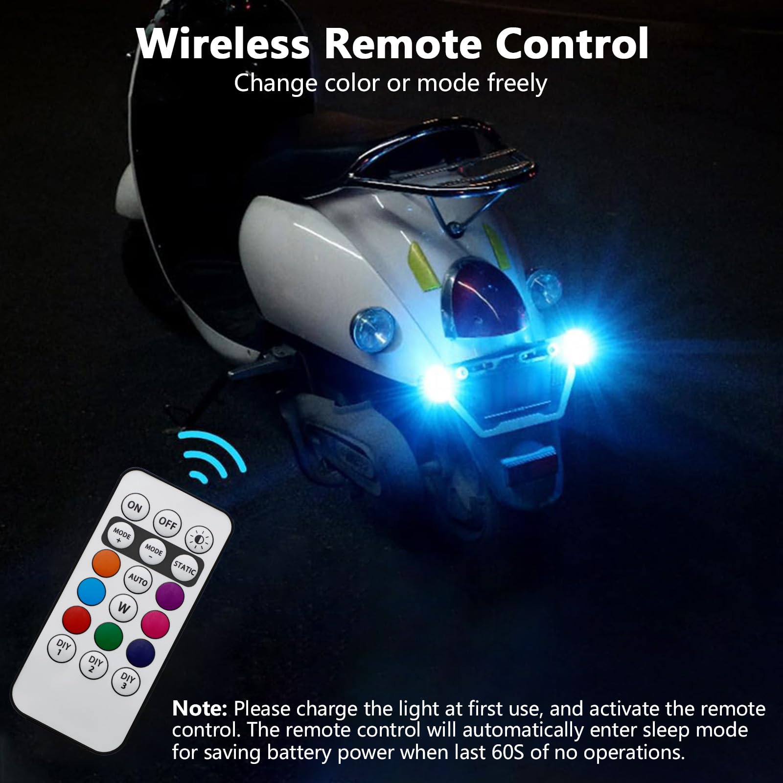 4個入りLEDストロボライト、リモコン付き、8色、ワイヤレス - Drone Strobe Light のレビューと価格