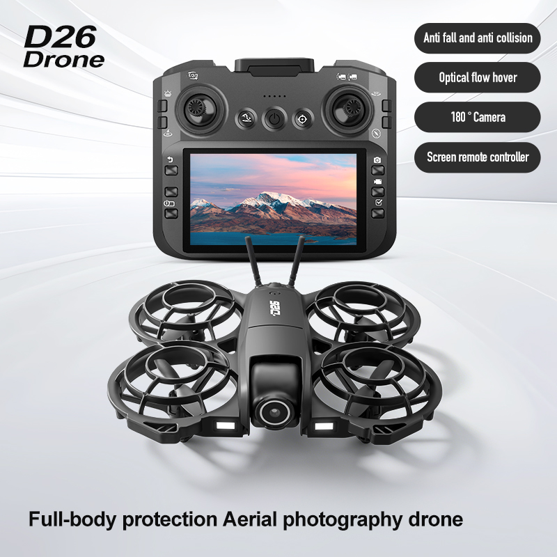 D26 ドローン 4K 空撮HD 180 °   カメラ付き - Drone Controller Screen のレビューと価格