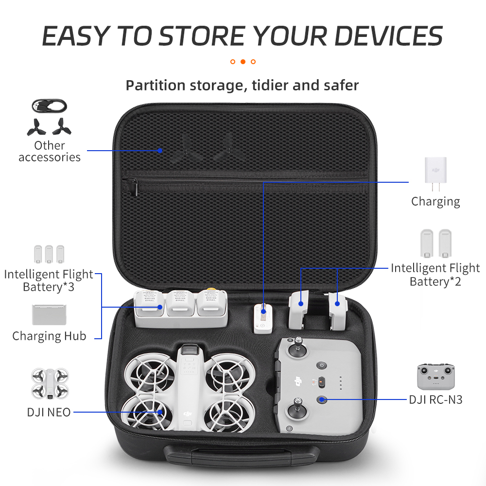 XFJI キャリングケース DJI NEOコンボ対応 PUレ - Drone Hard Shell Case のレビューと価格